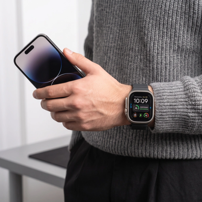Tech-Protect - Tech-Protect Armband För Apple Watch (44/45/46/49mm) Silikon Line - Svart