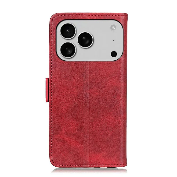 A-One Brand - iPhone 17 Pro Max Plånboksfodral Cowhide Texture - Röd