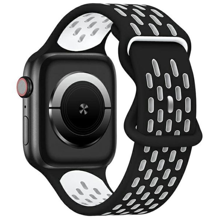 Beline Apple Watch (38/40/41mm) Armband Sport Silikon - Vit/Svart | 5123 | AlltMobil