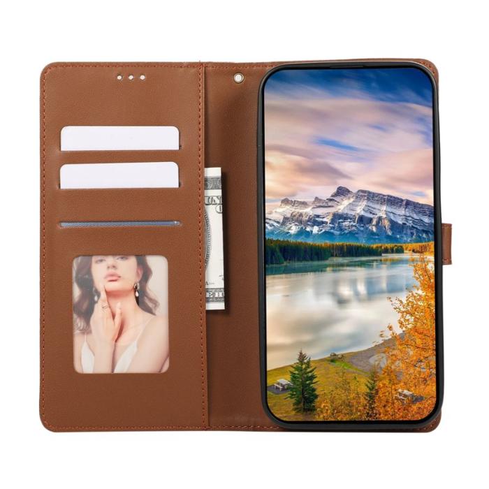 OEM - Mobilfodral för Samsung Galaxy S26 Konstläder med handledsrem - Brun