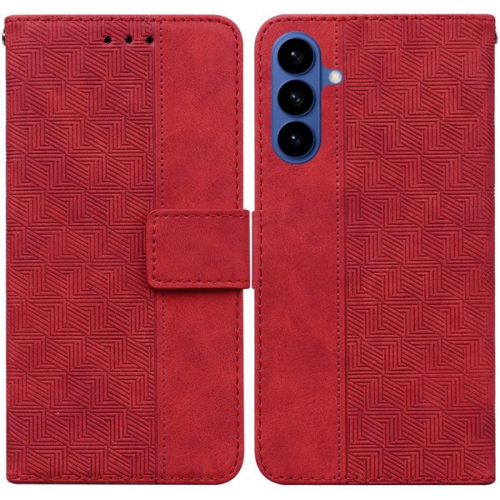 OEM - Plånboksfodral för Samsung Galaxy S26 Konstläder med handledsrem - Röd