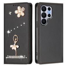 OEM - Pl&aring;nboksfodral f&ouml;r Samsung Galaxy S26 Ultra Konstl&auml;der RFID - Svart