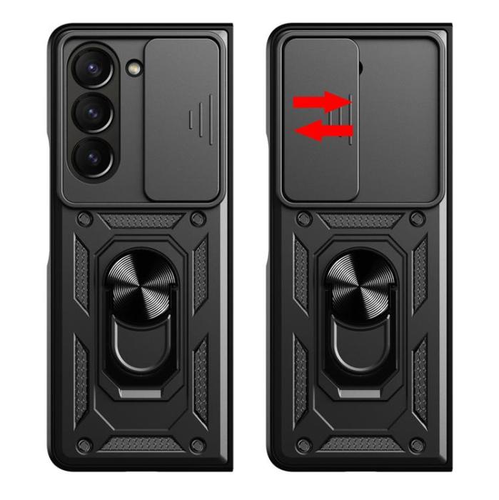 OEM - Galaxy Z Fold 5 Mobilskal Hybrid Armor Camshield - Svart