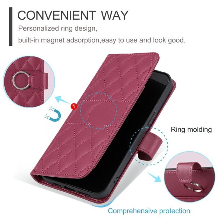 OEM - Plånboksfodral för Samsung Galaxy S26 Konstläder Ringfäste - Röd