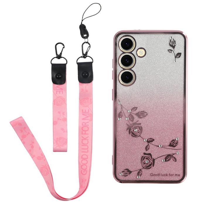 KADEM - KADEM Mobilskal för Samsung Galaxy S26 Blommönster TPU Gradient - Roséguld