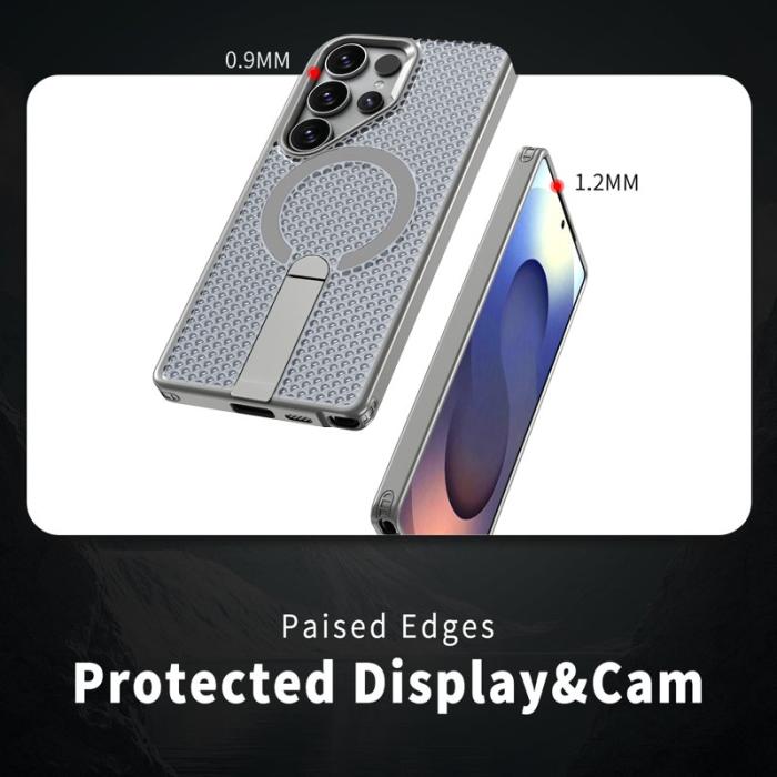 OEM - Mobilskal för Samsung Galaxy S26 Ultra Magnetiskt Kickstand TPU PC - Titangrå