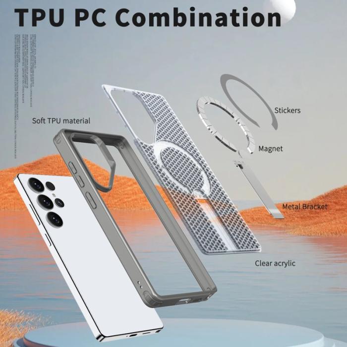 OEM - Mobilskal för Samsung Galaxy S26 Ultra Magnetiskt Kickstand TPU PC - Titangrå