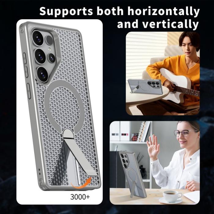 OEM - Mobilskal för Samsung Galaxy S26 Ultra Magnetiskt Kickstand TPU PC - Titangrå