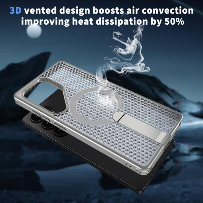 OEM - Mobilskal för Samsung Galaxy S26 Ultra Magnetiskt Kickstand TPU PC - Titangrå