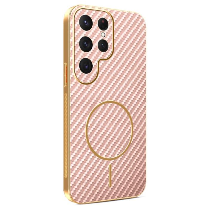 OEM - Mobilskal för Samsung Galaxy S26 Ultra TPU Kolfiber - Rosa
