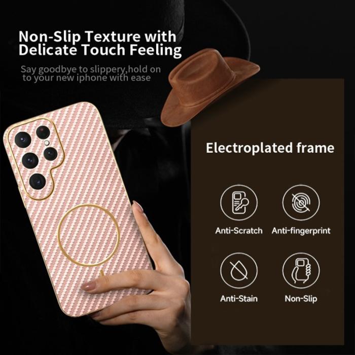 OEM - Mobilskal för Samsung Galaxy S26 Ultra TPU Kolfiber - Rosa