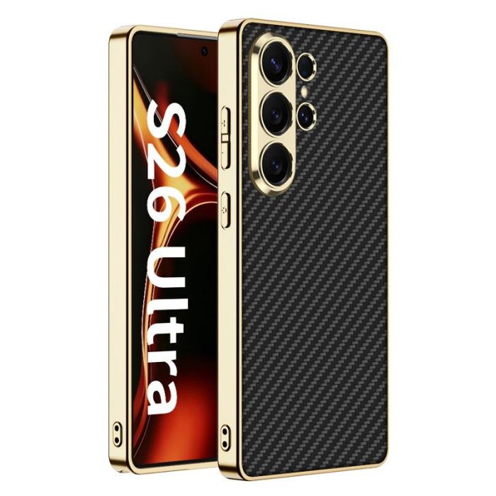 GKK - GKK Mobilskal för Samsung Galaxy S26 Ultra TPU - Kolfibertextur - Svart