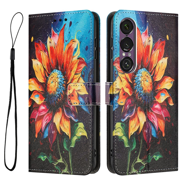 Sony Xperia 1 VII Konstläder Plånboksfodral Pattern Printing - Sunflower | 2353 | AlltMobil