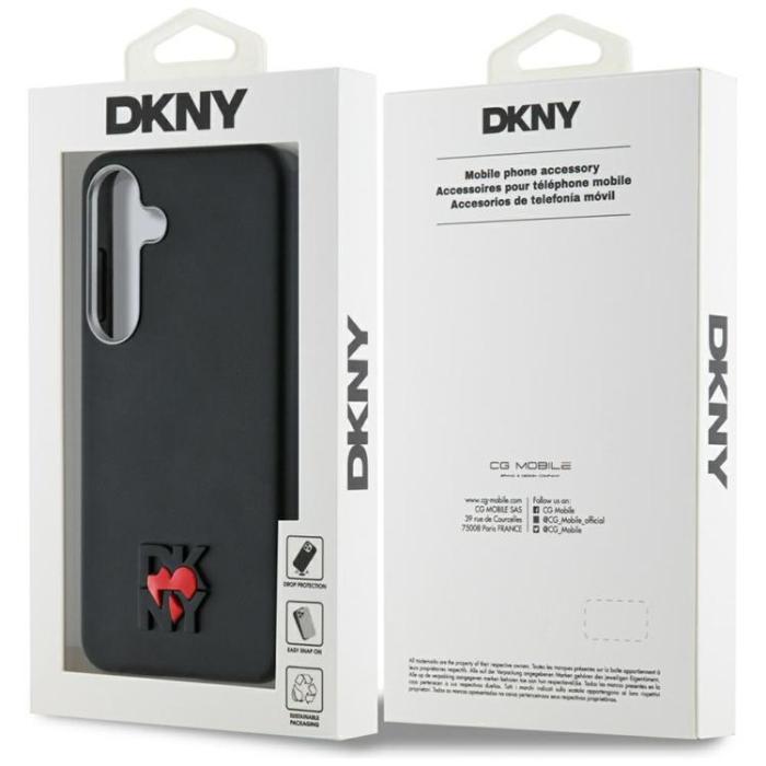 DKNY - DKNY Galaxy S25 Mobilskal Läder Heart of NY - Svart