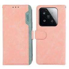 ABEEL - ABEEL Xiaomi 15T Pl&aring;nboksfodral i Spaltad Konstl&auml;der RFID-Skydd - Rosa