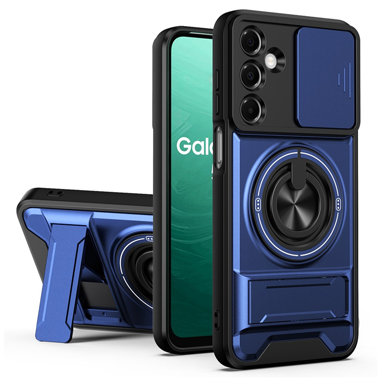 Galaxy A17 Mobilskal MagSafe med Camera Lens Slider Ringhållare - Blå (Blå) | 2353 | AlltMobil