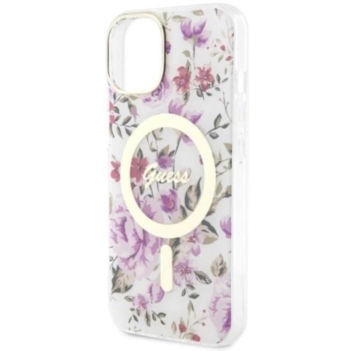 Guess - Guess iPhone 14 Mobilskal MagSafe Flower - Transparent