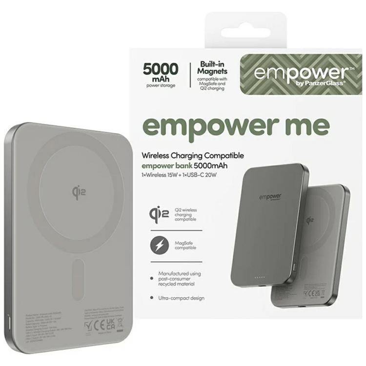Empower by PanzerGlass MagSafe Trådlös Powerbank 5000mAh - Titanium