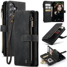 Caseme - CASEME Konstl&auml;der Pl&aring;nboksfodral f&ouml;r Samsung Galaxy S23 FE - Svart