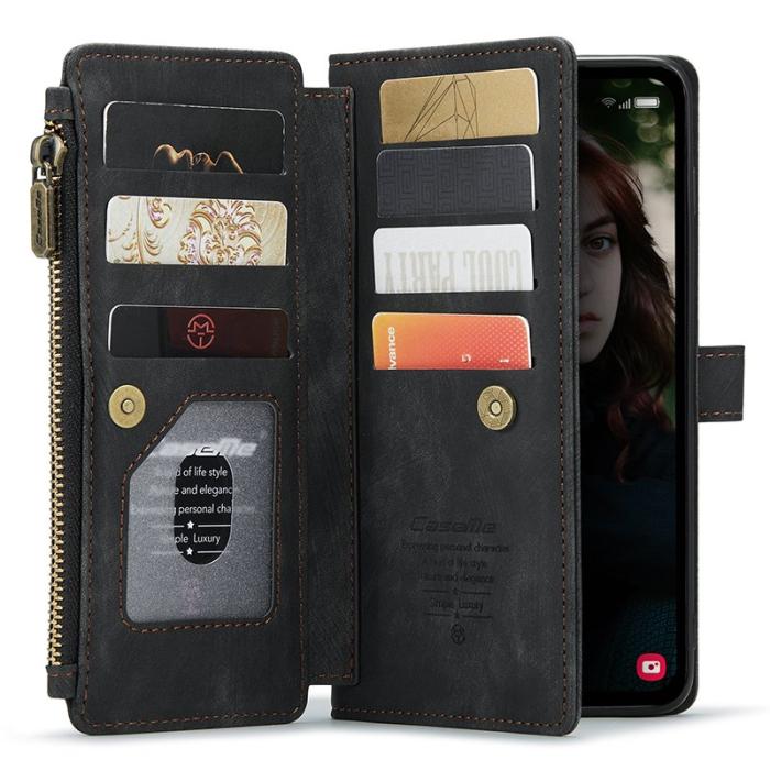 Caseme - CASEME Konstläder Plånboksfodral för Samsung Galaxy S23 FE - Svart