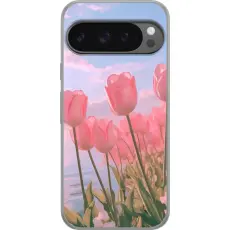Gustaf - Mobilskal till Google Pixel 9 Pro XL med Rosa Tulpaner