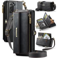 Caseme - CASEME Konstl&auml;der Pl&aring;nboksfodral f&ouml;r Samsung Galaxy S22 5G - Svart