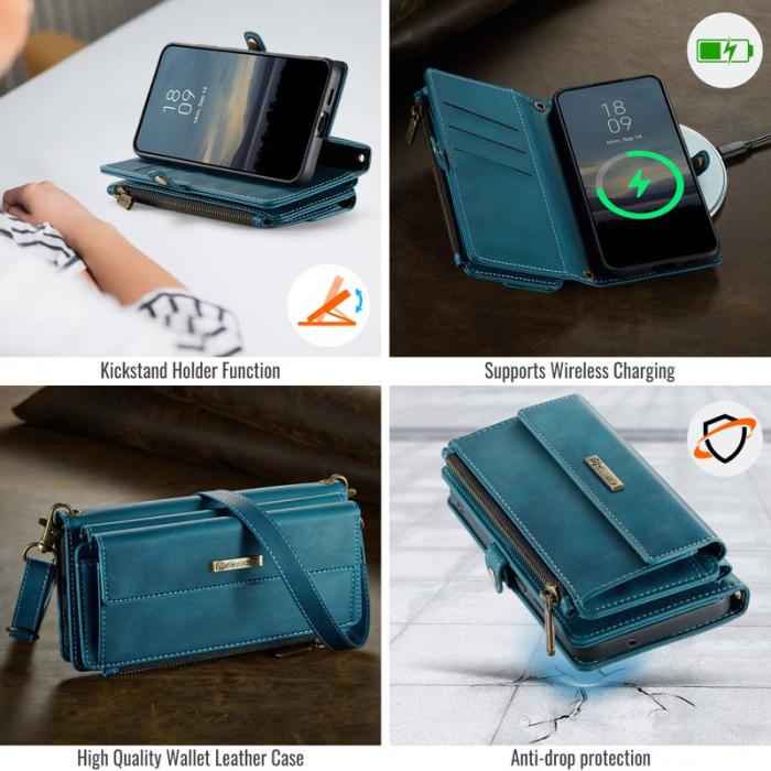 Caseme - CASEME Konstläder Plånboksfodral för Samsung Galaxy S22 5G med RFID-Skydd - Grön