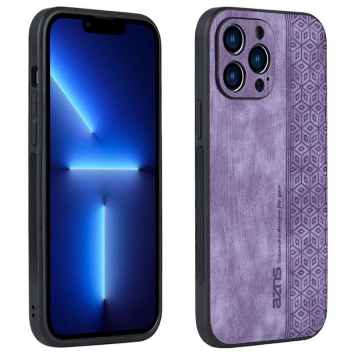 AZNS - AZNS iPhone 14 Pro Max Fodral - KonstLäder - Lila