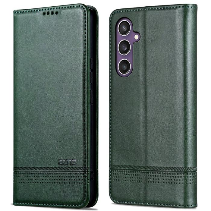 AZNS - AZNS Samsung Galaxy S24 FE Plånboksfodral Konstläder - Grön