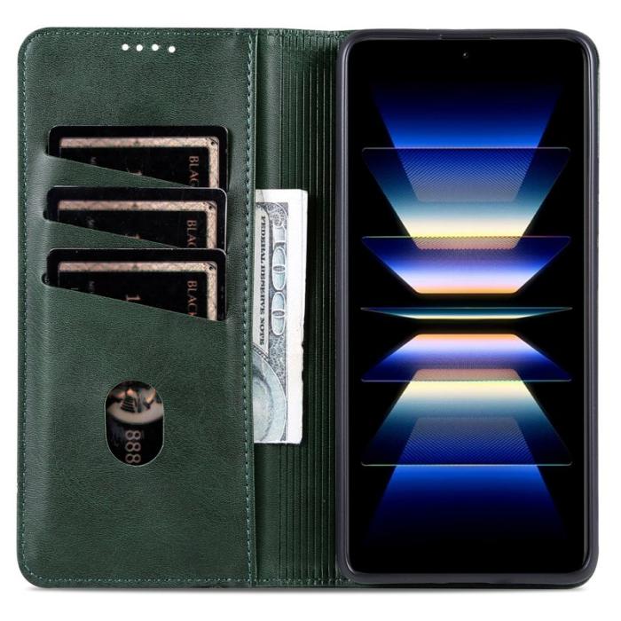 AZNS - AZNS Samsung Galaxy S24 FE Plånboksfodral Konstläder - Grön