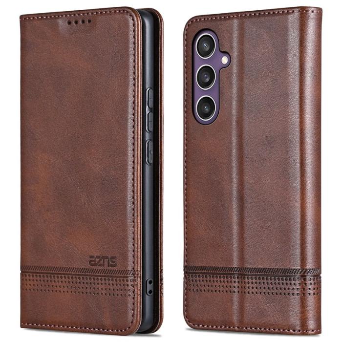 AZNS - AZNS Samsung Galaxy S24 FE Plånboksfodral Konstläder - Brun