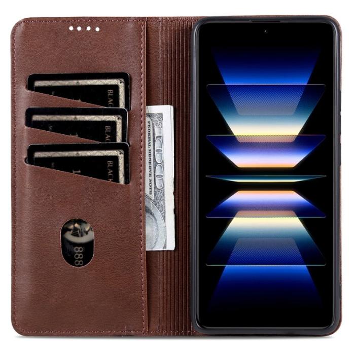 AZNS - AZNS Samsung Galaxy S24 FE Plånboksfodral Konstläder - Brun