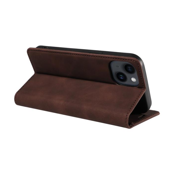 BETOPNICE - BETOPNICE 003 för iPhone 15 Plånboksfodral RFID Blocking Konstläder - Brun