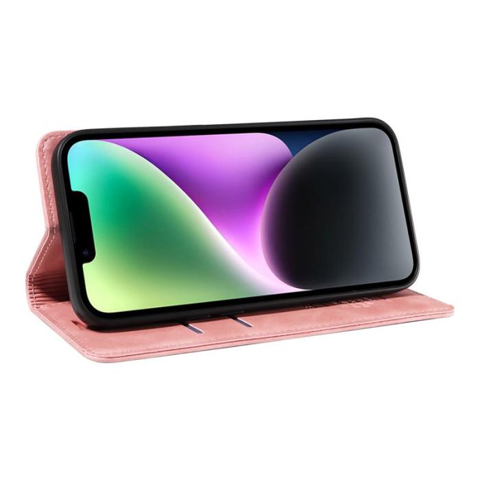 BETOPNICE - BETOPNICE 003 för iPhone 15 Plånboksfodral RFID Blocking Konstläder - Rosa