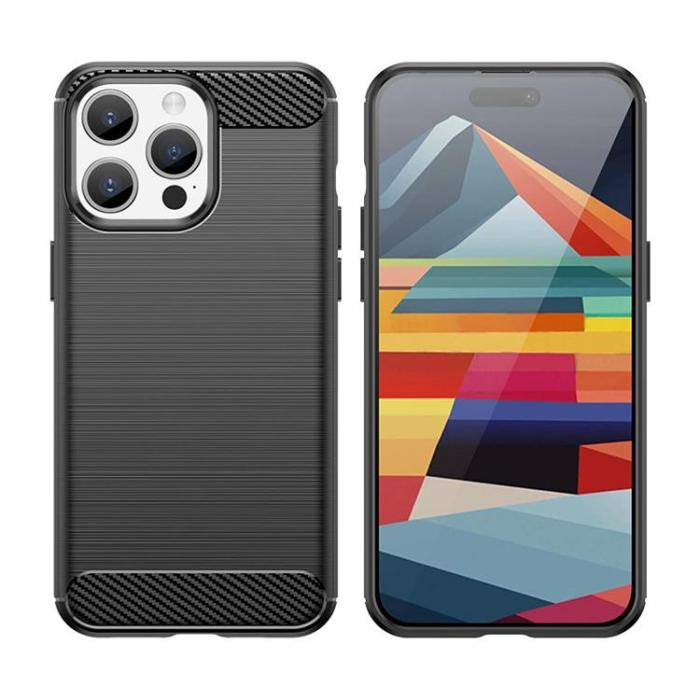 OEM - iPhone 15 Pro Mobilskal Carbon Flexible - Svart