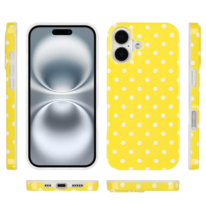 A-One Brand - iPhone 17 Mobilskal Dot Design Imd Tpu - Gul