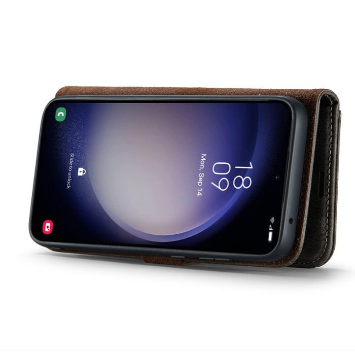 DG.MING - DG.MING Samsung Galaxy S25 Plånboksfodral Äkta Läder Avtagbart - Grå