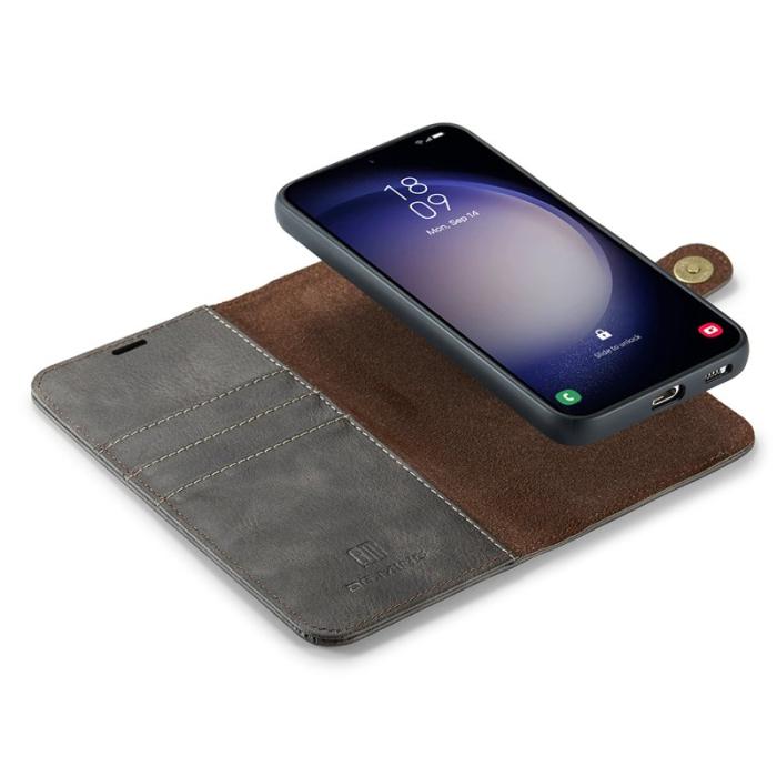 DG.MING - DG.MING Samsung Galaxy S25 Plånboksfodral Äkta Läder Avtagbart - Grå