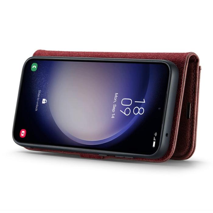 DG.MING - DG.MING Samsung Galaxy S25 Plånboksfodral Äkta Läder AvtagbartRöd