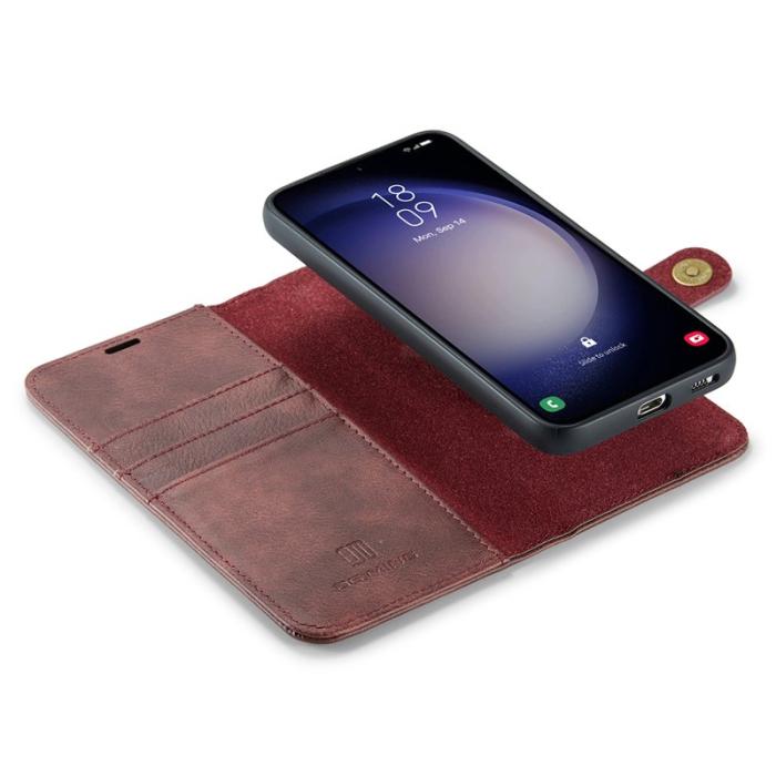 DG.MING - DG.MING Samsung Galaxy S25 Plånboksfodral Äkta Läder AvtagbartRöd
