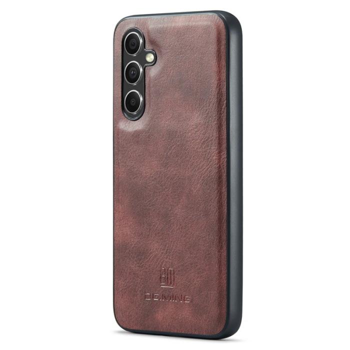 DG.MING - DG.MING Samsung Galaxy S25 Plånboksfodral Äkta Läder AvtagbartRöd
