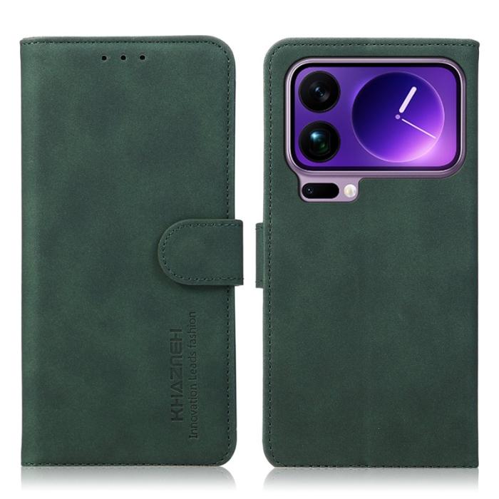 KHAZNEH - KHAZNEH Xiaomi 17 Pro Max Plånboksfodral Anti Scratch Konstläder - Grön