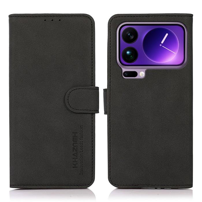 KHAZNEH - KHAZNEH Xiaomi 17 Pro Max Plånboksfodral Anti Scratch Konstläder - Svart
