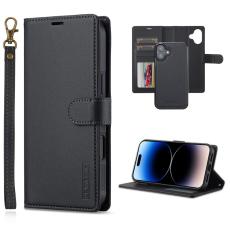 LC.imeeke - LC.IMEEKE L2 Series iPhone 16 Plus Pl&aring;nboksfodral Konstl&auml;der - Svart
