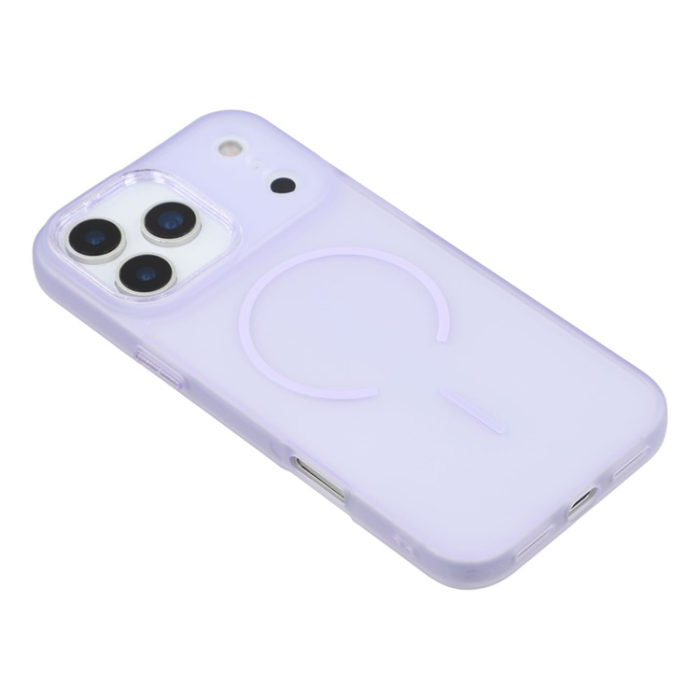 A-One Brand - iPhone 17 Pro Max Mobilskal MagSafe med Glitter Lins Frame - Lila
