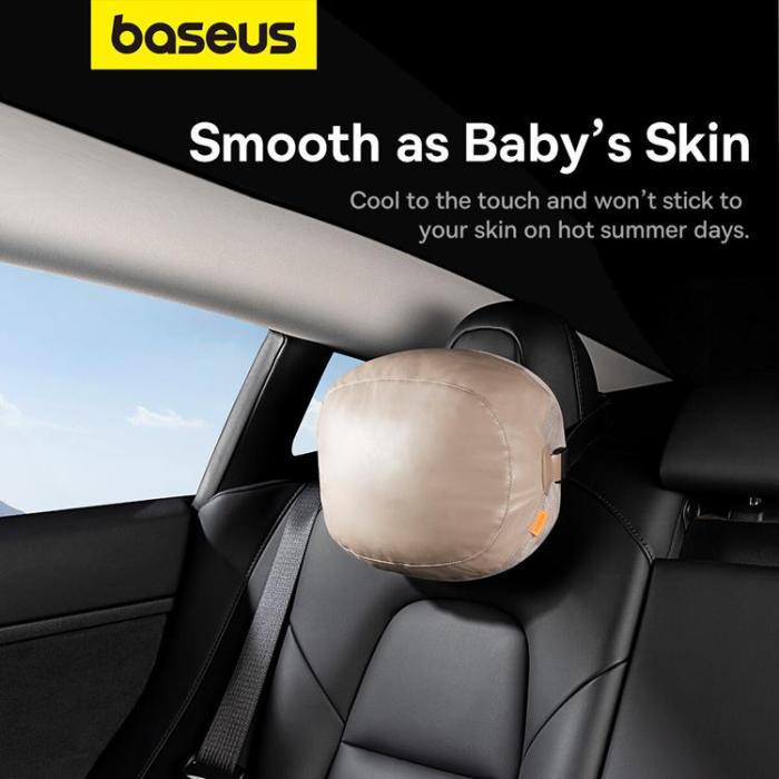 BASEUS - Baseus Bilnackstödskudde med 2 Material ComfortRide Series - Beige