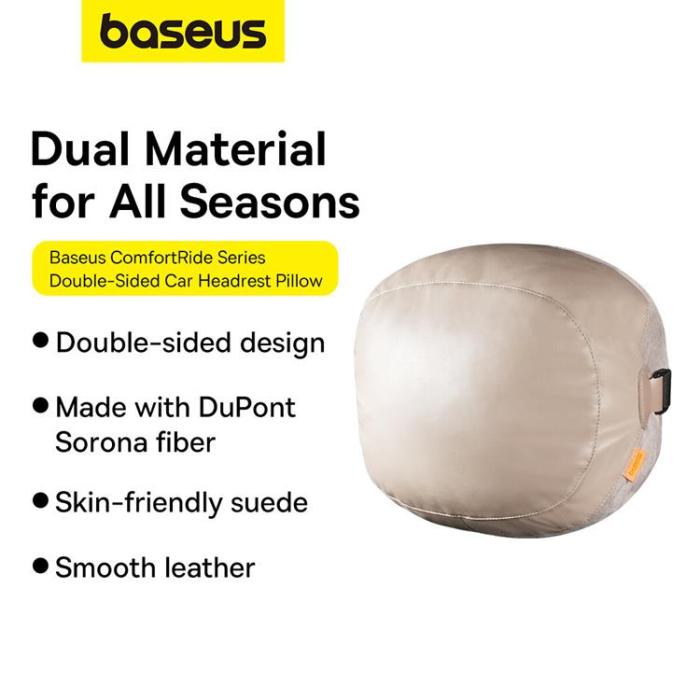 BASEUS - Baseus Bilnackstödskudde med 2 Material ComfortRide Series - Beige