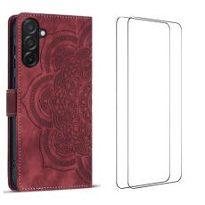 WANLONFENG - WANLONFENG Galaxy A26 Plånboksfodral med 2Pcs Härdat Glas MTL