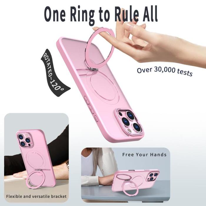 A-One Brand - iPhone 15 Pro Max Mobilskal MagSafe Rotating Kickstand - Rosa