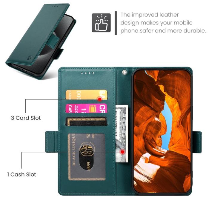 OEM - Samsung Galaxy S26 Fodral PU Läder Plånboksfodral - Svartgrön